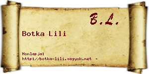 Botka Lili névjegykártya