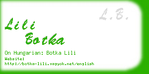 lili botka business card